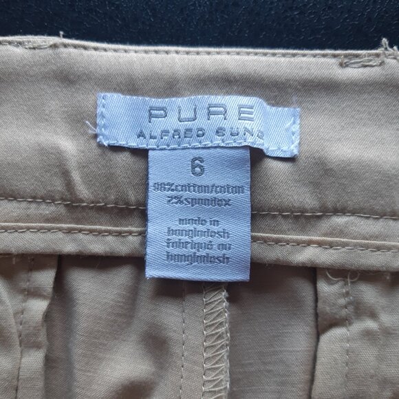Alfred Sung Pure SZ 6 NWT Women's Tan Cotton Capri Pants - Picture 5 of 10